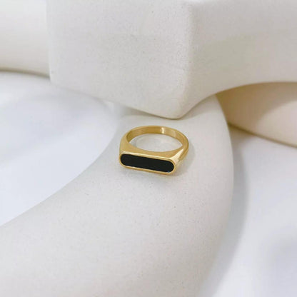 Unisex Rings, Black Gemstone Ring